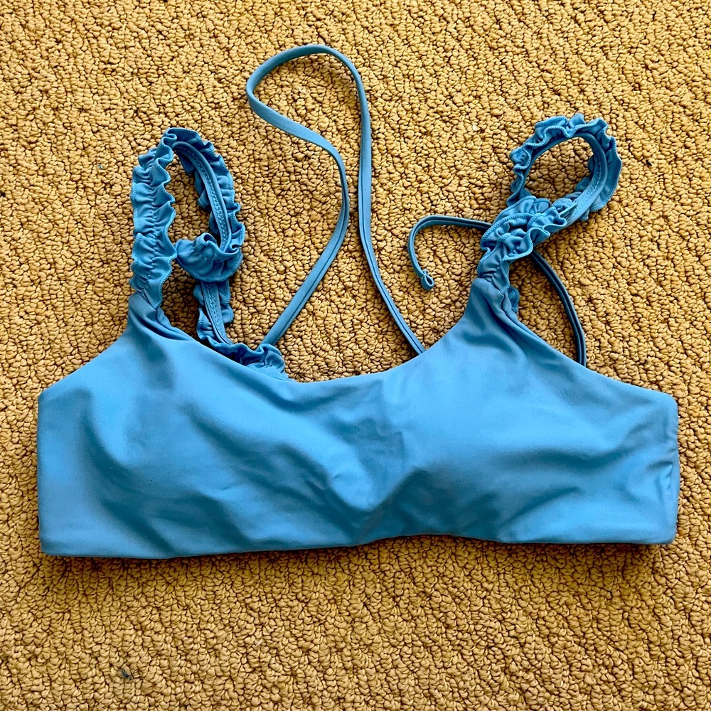 Blue bikini tie top from Shein
